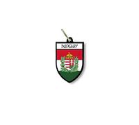 Keychain Key Chain Ring Flag National Souvenir Shield Hungary r2