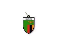Keychain Key Chain Ring Flag National Souvenir Shield Zambia