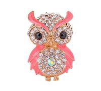 Keychain Keyring Owl Metal Bling Crystals Rhinestone Keyfob Charm Pendant for Handbags,Wind Chimes, Red