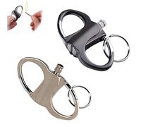 Keychain Lighter, Fire Starter Key Ring, Permanent Match Infinity Kerosene Refillable Lighter, Metal Matchstick Fire Starter, Mini Waterproof Lighters for Outdoor Car and Home (Black+Silver)