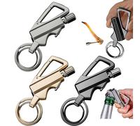 Keychain Lighter Match Lighter, Keychain Bottle Opener With Key Ring, Portable Reusable Multifunctional Outdoor Camping Match For Men, Butane Gas Free (BGS3PCS)