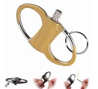 Keychain Lighter Match Strike, Permanent Match with Keychains, Metal Keychain Unlimited Waterproof Matches, Portable Camping Lighter Fire Starter Striker Set (Gold)