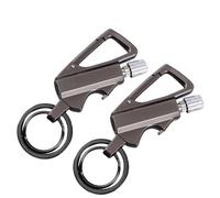 Keychain Lighter Match Strike, Portable Fire Starter Survival Tool, Reusable Waterproof Windproof Permanent Strike Anywhere, With Multitool Bottle Opener, For Outdoor Hikers Campers (2PCS Black)