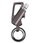 Keychain Lighter Match Strike, Portable Fire Starter Survival Tool, Reusable Waterproof Windproof Permanent Strike Anywhere, With Multitool Bottle Opener, For Outdoor Hikers Campers (1PCS Black)