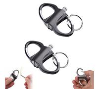 Keychain Lighter, Outdoor Portable Waterproof Matches, Fire Starter Key Ring, Metal Keychain Unlimited Waterproof Stick for Outdoor Camping Emergency Car and Home (2pcs*Black)