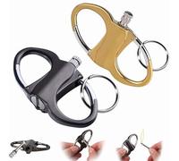 Keychain Lighter, Permanent Match Infinity Lighter with Keychain, Metal Keychain Unlimited Waterproof Matches, Mountaineering Portable Emergency Fire Starter Striker Set (Black+Gold)