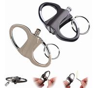 Keychain Lighter, Permanent Match Infinity Lighter with Keychain, Metal Keychain Unlimited Waterproof Matches, Mountaineering Portable Emergency Fire Starter Striker Set (Black+Silver)