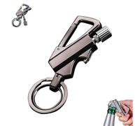 Keychain Lighter, Permanent Match Infinity Lighter with Multitool Keychain Bottle Opener, ultifunctional Adventure Lighters, Emergency Light Equipment (Black)