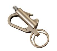 Keychain Lighter, Permanent Match Lighter with Multitool, Keychain Bottle Opener, Reusable Waterproof Match Strike Anywhere, Forever Flint Fire Starter for Outdoor Survival, for Men (gold)