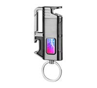 Keychain Lighter Permanent Match - Waterproof Stormproof Fire Starter for Camping, Metal Infinity Lighter with Keychain, Emergency Matches for Outdoor Survival & Daily Use (Gray)