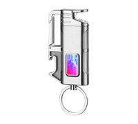Keychain Lighter Permanent Match - Waterproof Stormproof Fire Starter for Camping, Metal Infinity Lighter with Keychain, Emergency Matches for Outdoor Survival & Daily Use (Silver)