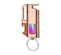 Keychain Lighter Permanent Match - Waterproof Stormproof Fire Starter for Camping, Metal Infinity Lighter with Keychain, Emergency Matches for Outdoor Survival & Daily Use (Gold)