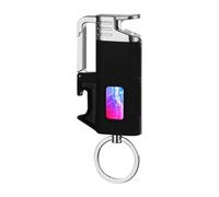 Keychain Lighter Permanent Match - Waterproof Stormproof Fire Starter for Camping, Metal Infinity Lighter with Keychain, Emergency Matches for Outdoor Survival & Daily Use (Black)