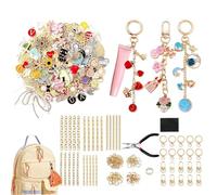 Keychain Making Kit - 18 x 16.5 x 2 cm, 325 Pieces Jewelry | Making Craft Projects Keychain Accessories for Teen Girls Adults Birthday Party Home S