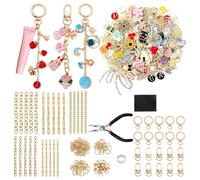 Keychain Making Kit - Alloy 7.09 x 6.5 x 0.79 inches, Bundle, Artistic Jewellery Accessories, Craft Set, Girls Birthday, Gift for Teenagers, Home Hobby, School Project, Creative