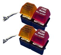 Keychain Master And Fire Warning Pushbutton, Aviation Cockpit Safety Button Switches, Glowing Emergency Alert Keychain With Bright Led Light, Gift for Aviation Fans, Fire Themed Button Alarm (2PCS)