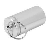 Keychain Medicine Holder Portable Waterproof Aluminum Box for Travel and Outdoor Activities (Aluminum Cylinder for a Week, Silver)