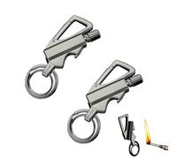 Keychain Metal Kerosene Lighter,Reusable Waterproof Windproof Permanent Match with Multitool Bottle Opener, Mini Portable Outdoor Survival Men's Gift (2, Silver)