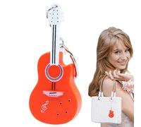 Keychain Music Guitar Pendant | Intricate Design Miniature Guitar Key Ring With Sound | Small Guitar Keychain With LED Light | Creative Guitar Keychain | Guitar Keychain Decoration For Bags