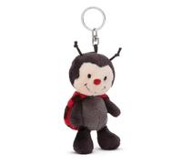 NICI Keyholder ladybird 10cm black - Sustainable companion cuddly animal pendant with metal ring to hang on keys, cord, bag, and more