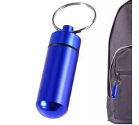 Keychain Pill Holder - Aluminum Pill Box Waterproof Pill | 17 Mm Mini Dispenser, Portable Travel Storage Tube, Secure Screw Cap Vial, Compact Medicine Case Key Ring