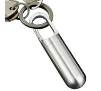 Keychain Pill Holder - Mini Water-Resisting Pill Container | Portable Ṕill Fob for Medication On The Go, Outdoor Traveling, Hiking, Camping, Daily Commute and Preparedness,Stainless Steel