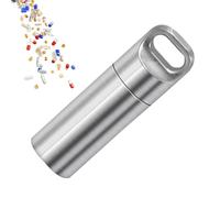 Keychain Pill Holder | Small Waterproof Pill Case Container W/Convenient Carabiner Clip, High-Grade Mini Metal Medicine Organizer | Small Objects Pill Box with Keychain