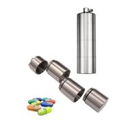 Keychain Pill Holder Titanium,3 Section Waterproof Pill Container, EDC Pill Bottle, Emergency Pill Box