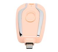Keychain Portable Charger, 1500mAh Small Backup Power Bank, Mini Emergency Pod, Type C Fast Charging, Key Ring Cell Phone Charger for Andriod (Pink)