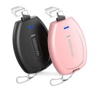 Keychain Portable Charger for Android, 2 Pack USB C 1600mAh Mini Power Emergency Pod Compatible with iPhone 17/16,Ultra-Compact External Fast Charging Android, Mini Type-C Power Banks