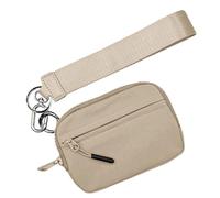Keychain Pouch Wallet- 15x9x2cm Waterproof Nylon Credit Card walletwith Key Ring and Hand Strap, Compact Card Coin Holder for Protection Safety, Small Portable walletfor Travel Work Everyday Use