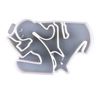 Keychain Resin Mold Glossy Lovers Keyring Epoxy Casting Silicone Mold for Unique Craft Friend Girl Kiss Dog Dog Keychain Molds for Resin with Hole