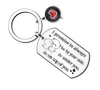 Keychain Rings Valentine Day Wife Husband Wedding Anniversary Birthday Couples Relationship Women Men Soulmate Girlfriend Boyfriend Dog Tag Keyrings Keepsakes I Promise to Always Be by Your Side