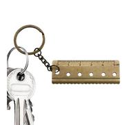 Keychain Ruler - 11.2 Cm Small Zinc Alloy Measuring Tool, Compact Straight Edge Gauge, Handy Car Key Charm, Portable Metric Ruler | Mini Measuring Device For On-The-Go Craft Shopping