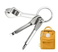 Keychain Screwdriver Set Stainless Steel Compact Gadgets with Wrench