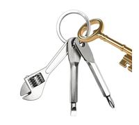 Keychain Screwdriver Set Stainless Steel Pocket Gadgets with Wrench