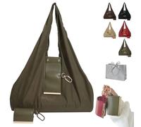 Keychain Tote Bag, 2026 New Mini Foldable Tote Bag, Portable Reusable Large Tote Bags, Expandable Design Feature Easy Carrying Tool For Travel, Daily Errands Christmas Shopping Birthday (Army Green)
