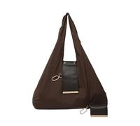 Keychain Tote Bag, Light Weight Compact Foldable Vegan Pu Leather with Key Ring | Reusable Expandable into a Spacious Shopping Bag for Women Girls Daily Travel Outdoor