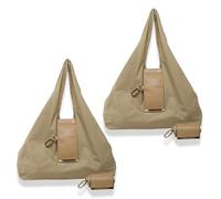 Keychain Tote Bag,Lightweight, Foldable, Expandable Leather Mini Bags with Key Ring, Expands into Spacious Shopping Tote (2pcs-A,One Size)