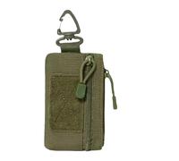 Keychain Wallet - 13.5x8x1cm Oxford Cloth Waterproof Pouch, Army Green Zippered Bag, Black Mini Case, Reliable Mud Color Coin Holder | Heavy Duty Outdoor Storage for Hiking Surfing Sports Travel