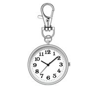 Keychain Watch - Pocket Watch, Round Clip Buckle Accessory | Elegant Pendant Charm, Exquisite Bag Decoration for Families Friends Holidays, Hanging Watchs Gift, Fashionable Da, Silver, Se référer au