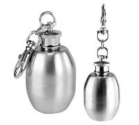 Keychain Whiskey Flask 2pcs Stainless Steel Mini Pocket Key Chain Hip Flask Portable Whiskey Liquor Alcohol Bottle