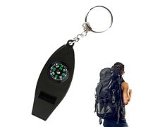 Keychain Whistle with Compass Multifunction Survival Whistle - Camping Survival Whistle - 4 in 1 Loud Whistle Temperature Meter with Magnifier Survival Gear