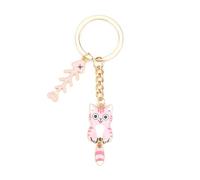 Keychain with Cat and Fishbone Pendants, Movable Tail, Gifts for Women, Good Friend Gifts, Thank You and Friendship Gifts, Girlfriend Birthday or Holiday Presents