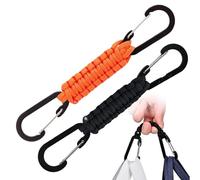 Keychain with Snap Hook Carabiner Clips, Paracord Keychain Carabiner Clips with Locking D Ring Hooks Hangers, Heavy Duty Lanyard Key Chain for Car Keys, Backpack, Tools, Men, Women