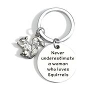 Keychain with Squirrel Pendant, Simple Gift for Squirrel Lovers and Animal Enthusiasts, Unique Travel Accessories, Special Keyring for Girlfriend, Birthday, Thank You Gifts (Squirrel3)