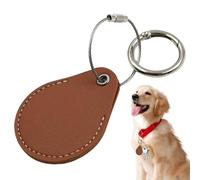 Keychain with Tracker Holder, Dog Tracker Holder,Drop Shaped PU Leather Tracker Holder | Item Finder Accessories Keychain with Ring Holder, Stuc