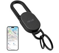 Keychain with Tracker, Men's Keychains Works with Find My App (iOS Only), Heavy Duty Metal Carabiner Car Key Chains with GPS Tracker, Anti-Lost Keyring Finder Locator, Rechargeable, Black