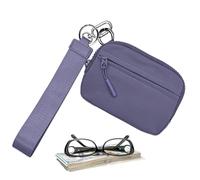 Keychain with Wrist Case, Wallet with Key Case - Keychain Wallet,Waterproof Nylon Keychain Wallet,Compact Credit Card Wallet with Straps, purple, riferimento alla descrizione, Please refer to