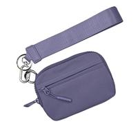 Keychain with Wristband,Key Chain for Women,Credit Card Wallet - Waterproof Nylon Credit Card Wallet, Compact Zipper Card Case with Wrist Strap for, purple, Se référer au descriptif, Refer to